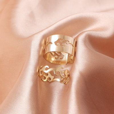 Inele cu lanț Rock Hiphop, set de inele cu degete deschise, ajustabile, cu mai multe straturi, pentru femei, bărbați, cuplu iubit, bijuterii cadou pentru petrecere cu fluturi