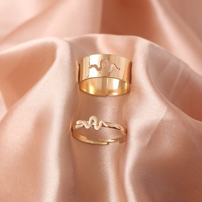 Inele cu lanț Rock Hiphop, set de inele cu degete deschise, ajustabile, cu mai multe straturi, pentru femei, bărbați, cuplu iubit, bijuterii cadou pentru petrecere cu fluturi