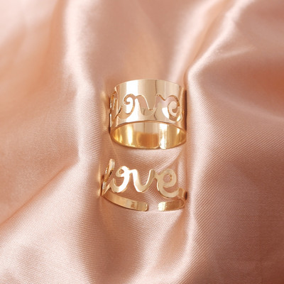 Inele cu lanț Rock Hiphop, set de inele cu degete deschise, ajustabile, cu mai multe straturi, pentru femei, bărbați, cuplu iubit, bijuterii cadou pentru petrecere cu fluturi