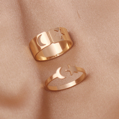 Inele cu lanț Rock Hiphop, set de inele cu degete deschise, ajustabile, cu mai multe straturi, pentru femei, bărbați, cuplu iubit, bijuterii cadou pentru petrecere cu fluturi