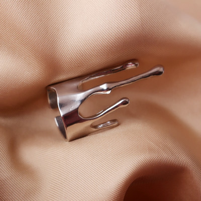 Inele cu lanț Rock Hiphop, set de inele cu degete deschise, ajustabile, cu mai multe straturi, pentru femei, bărbați, cuplu iubit, bijuterii cadou pentru petrecere cu fluturi