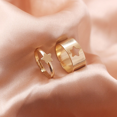 Inele cu lanț Rock Hiphop, set de inele cu degete deschise, ajustabile, cu mai multe straturi, pentru femei, bărbați, cuplu iubit, bijuterii cadou pentru petrecere cu fluturi