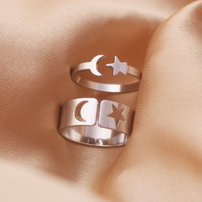 Inele cu lanț Rock Hiphop, set de inele cu degete deschise, ajustabile, cu mai multe straturi, pentru femei, bărbați, cuplu iubit, bijuterii cadou pentru petrecere cu fluturi