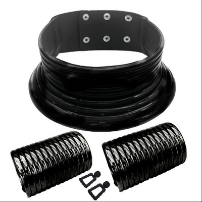 African Vintage Statement Choker Rașină Snap Coliere Brățar Seturi de bijuterii Femei Guler Lat Brățară din piele Set de cercei cu știfturi