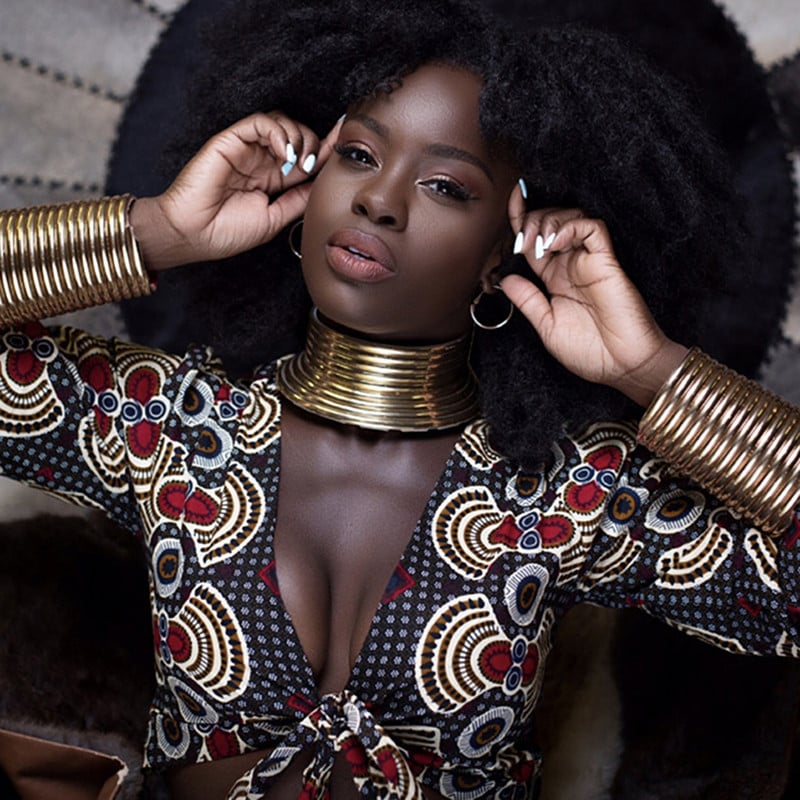 African Vintage Statement Choker Rașină Snap Coliere Brățar Seturi de bijuterii Femei Guler Lat Brățară din piele Set de cercei cu știfturi