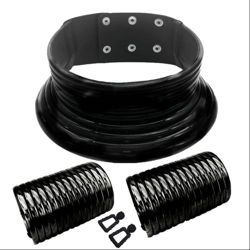 African Vintage Statement Choker Rașină Snap Coliere Brățar Seturi de bijuterii Femei Guler Lat Brățară din piele Set de cercei cu știfturi