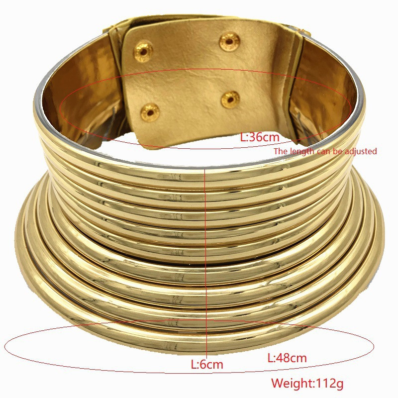 African Vintage Statement Choker Rașină Snap Coliere Brățar Seturi de bijuterii Femei Guler Lat Brățară din piele Set de cercei cu știfturi
