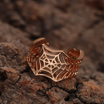 Kinitial Bat Rings Ръчно изработена паяжина Опашка на животно Пъзел Бижута Отворен регулируем кръгъл пръстен Бижута на едро