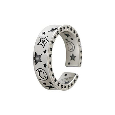 Žiedas moterims mergaitėms gyvatė, šypsena, mada, vyriški papuošalai, vintažiniai senoviniai pankai, hiphopas, reguliuojamas boho varlys