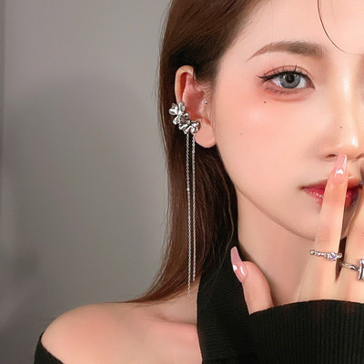 Nove modne zvijezde Moon Clip Naušnice Kukica za uši Personality Metalne kopče za uši Dvostruko probušena naušnica za žene Djevojke Nakit