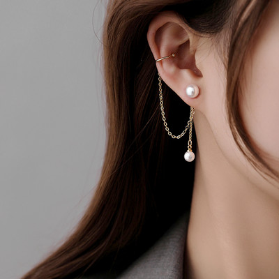 Nove modne zvijezde Moon Clip Naušnice Kukica za uši Personality Metalne kopče za uši Dvostruko probušena naušnica za žene Djevojke Nakit