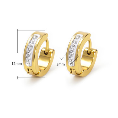 24 erinevat stiili valgest/värvilisest kivist titaanist/roostevabast terasest rõngaskõrvarõngad naistele meestele kullavärvi punk-kõrvarõngad kingitused