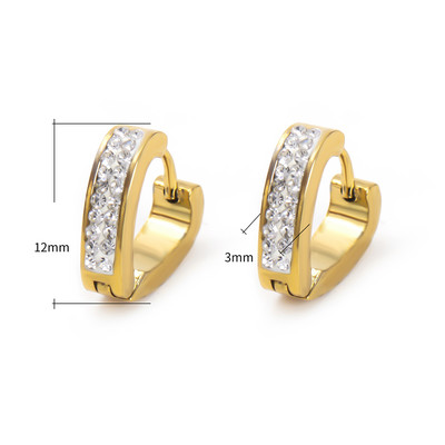 24 erinevat stiili valgest/värvilisest kivist titaanist/roostevabast terasest rõngaskõrvarõngad naistele meestele kullavärvi punk-kõrvarõngad kingitused