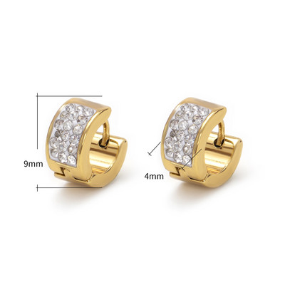 24 erinevat stiili valgest/värvilisest kivist titaanist/roostevabast terasest rõngaskõrvarõngad naistele meestele kullavärvi punk-kõrvarõngad kingitused