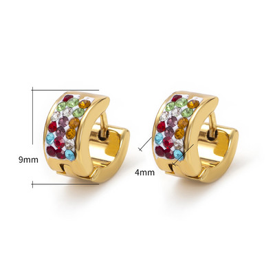 24 erinevat stiili valgest/värvilisest kivist titaanist/roostevabast terasest rõngaskõrvarõngad naistele meestele kullavärvi punk-kõrvarõngad kingitused