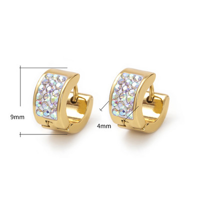 24 erinevat stiili valgest/värvilisest kivist titaanist/roostevabast terasest rõngaskõrvarõngad naistele meestele kullavärvi punk-kõrvarõngad kingitused