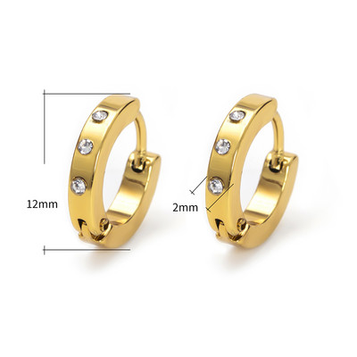 24 erinevat stiili valgest/värvilisest kivist titaanist/roostevabast terasest rõngaskõrvarõngad naistele meestele kullavärvi punk-kõrvarõngad kingitused