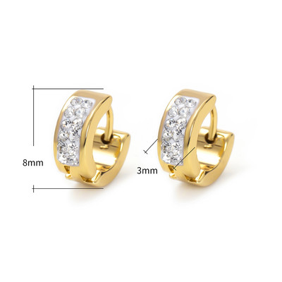 24 erinevat stiili valgest/värvilisest kivist titaanist/roostevabast terasest rõngaskõrvarõngad naistele meestele kullavärvi punk-kõrvarõngad kingitused