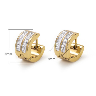 24 erinevat stiili valgest/värvilisest kivist titaanist/roostevabast terasest rõngaskõrvarõngad naistele meestele kullavärvi punk-kõrvarõngad kingitused