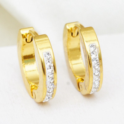 24 erinevat stiili valgest/värvilisest kivist titaanist/roostevabast terasest rõngaskõrvarõngad naistele meestele kullavärvi punk-kõrvarõngad kingitused