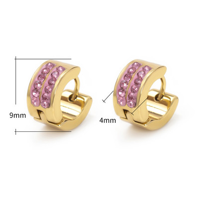 24 erinevat stiili valgest/värvilisest kivist titaanist/roostevabast terasest rõngaskõrvarõngad naistele meestele kullavärvi punk-kõrvarõngad kingitused