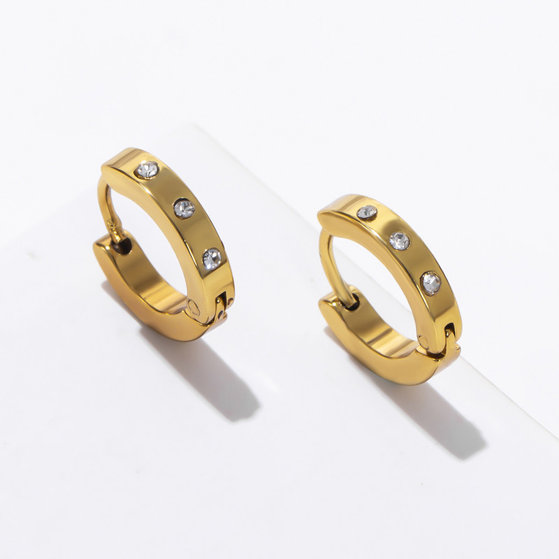 24 erinevat stiili valgest/värvilisest kivist titaanist/roostevabast terasest rõngaskõrvarõngad naistele meestele kullavärvi punk-kõrvarõngad kingitused