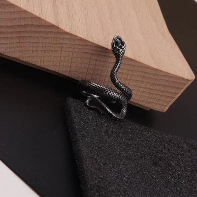 Aranyos Női Férfi Egyszerű dizájn Gyűrűk Vintage Bagoly Békakígyó Mosolygyűrű Nő Lánynak Ősi ezüst színű Retro punk ékszer ajándék