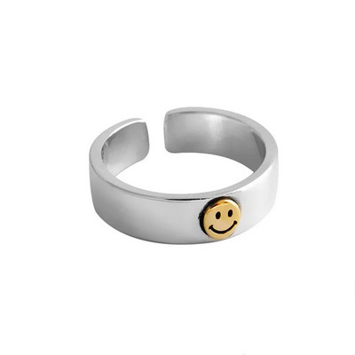 Aranyos Női Férfi Egyszerű dizájn Gyűrűk Vintage Bagoly Békakígyó Mosolygyűrű Nő Lánynak Ősi ezüst színű Retro punk ékszer ajándék