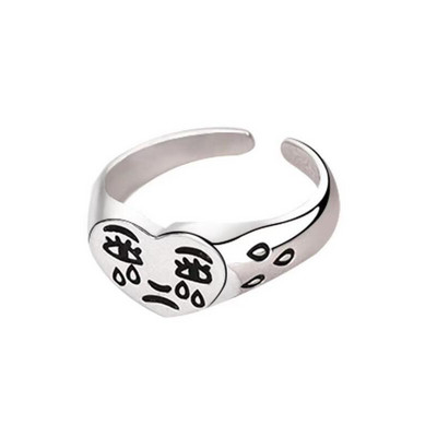 Aranyos Női Férfi Egyszerű dizájn Gyűrűk Vintage Bagoly Békakígyó Mosolygyűrű Nő Lánynak Ősi ezüst színű Retro punk ékszer ajándék