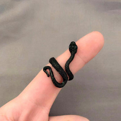 Aranyos Női Férfi Egyszerű dizájn Gyűrűk Vintage Bagoly Békakígyó Mosolygyűrű Nő Lánynak Ősi ezüst színű Retro punk ékszer ajándék