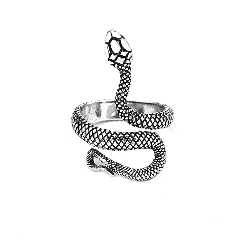 Aranyos Női Férfi Egyszerű dizájn Gyűrűk Vintage Bagoly Békakígyó Mosolygyűrű Nő Lánynak Ősi ezüst színű Retro punk ékszer ajándék