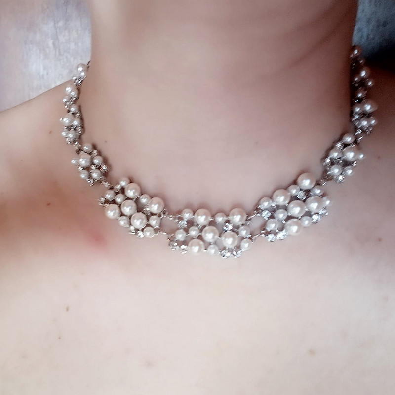 Perle de imitație simple, elegante, bijuterii de mireasă, colier de cristal, cercei pentru fete, cadou de petrecere, seturi de bijuterii de logodnă cu strass