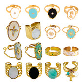 Rozsdamentes acél gyűrűk nyitott gyűrűk női gyűrűk széles gyűrűk színes geometriai láncok női gyűrűk ékszer parti ajándék nagykereskedés