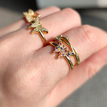 Κομψό κοσμήματα γενεθλίων 2022 Δαχτυλίδι Bee Butterfly για γυναίκες