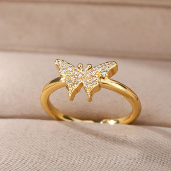 Κομψό κοσμήματα γενεθλίων 2022 Δαχτυλίδι Bee Butterfly για γυναίκες