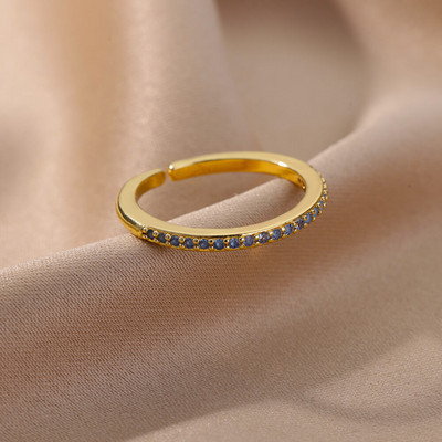 Inel fluture albine pentru femei, deschis, reglabil, din oțel inoxidabil, zirconiu cubic, inimă de lună, inel pentru deget, bijuterii elegante pentru ziua de naștere 2022