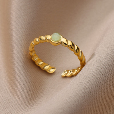 Inel fluture albine pentru femei, deschis, reglabil, din oțel inoxidabil, zirconiu cubic, inimă de lună, inel pentru deget, bijuterii elegante pentru ziua de naștere 2022