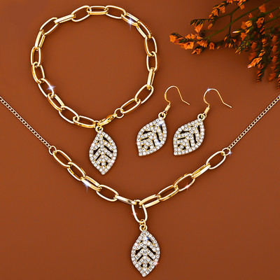 Szimulált gyöngy esküvői ékszer készletek Geometrikus medál láncok nyaklánc fülbevalók nőknek kecses menyasszonyi ékszer készlet