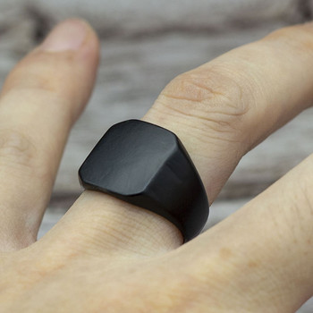 2020 Моден прост стил Черен квадратен пръстен Класически пръстен Сватбени годежни бижута
