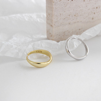 XIYANIKE Сребърни пръстени с неправилна вълна Модерни прости геометрични ръчно изработени бижута за жени Размер на двойка 17 mm Регулируеми