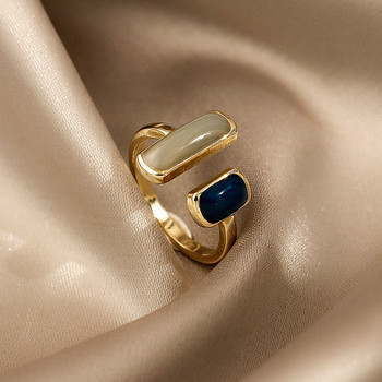 Γαλλικό ρετρό ρομαντικό χρώμα που ταιριάζουν με χρυσά ανοιχτά δαχτυλίδια για γυναίκες 2022 Κορεατικά κοσμήματα κοριτσιών πολυτελείας δαχτυλίδι