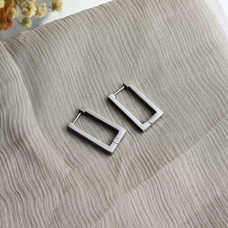 Modna minimalistička četvrtasta naušnica s prstenom za žene Djevojke Ear Huggie Pravokutni koluti viseći 2021. Trendy nakit Pokloni