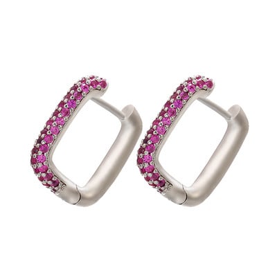 ZHUKOU Cercei cu cerc de culoare aurie de culoare argintie Cercei cu cerc mici de cristal femei curcubeu Bijuterii de modă en-gros VE144