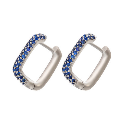 ZHUKOU Cercei cu cerc de culoare aurie de culoare argintie Cercei cu cerc mici de cristal femei curcubeu Bijuterii de modă en-gros VE144