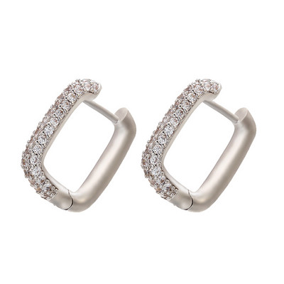 ZHUKOU Cercei cu cerc de culoare aurie de culoare argintie Cercei cu cerc mici de cristal femei curcubeu Bijuterii de modă en-gros VE144