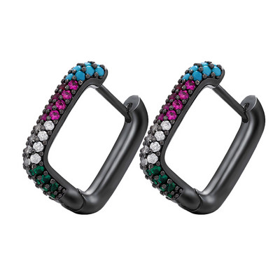 ZHUKOU Cercei cu cerc de culoare aurie de culoare argintie Cercei cu cerc mici de cristal femei curcubeu Bijuterii de modă en-gros VE144