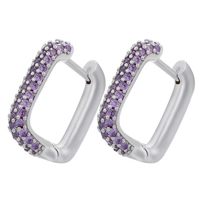 ZHUKOU Cercei cu cerc de culoare aurie de culoare argintie Cercei cu cerc mici de cristal femei curcubeu Bijuterii de modă en-gros VE144