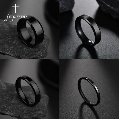 Letdiffery Bijuterii simple de cuplu din oțel inoxidabil, netede, 1/2/4/6/8mm, inele de degete pentru femei, bărbați, pentru iubitori, Dropshipping, vânzare cu ridicata