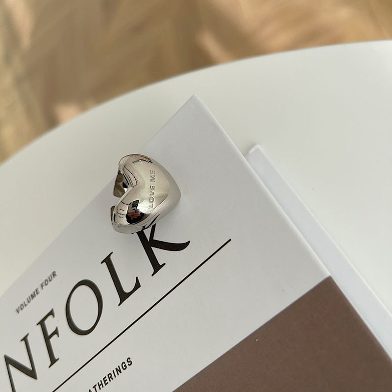 FOXANRY ezüst színű gyűrűk női kiegészítők új divatos elegáns, egyszerű sima LOVE szívparti ékszerek születésnapi ajándékok