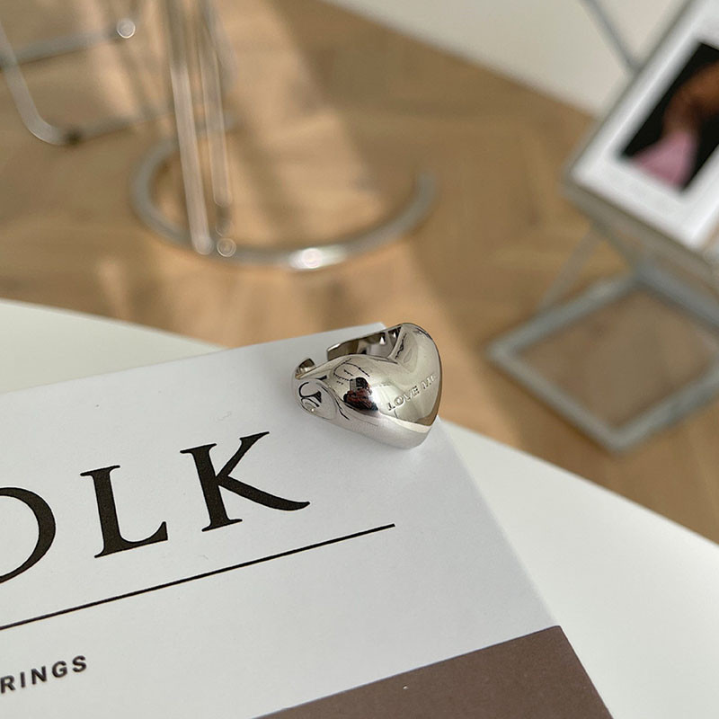 FOXANRY ezüst színű gyűrűk női kiegészítők új divatos elegáns, egyszerű sima LOVE szívparti ékszerek születésnapi ajándékok